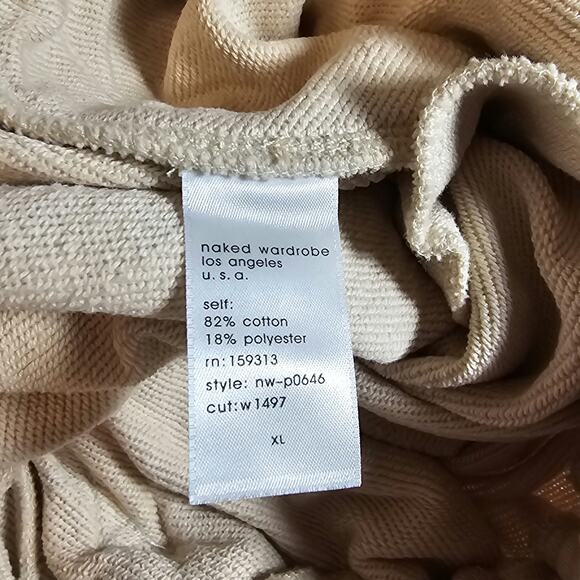 Naked Wardrobe Womans size XL Make You Sweat Oversized Sweatpants in Nude NWOT - Picture 6 of 8